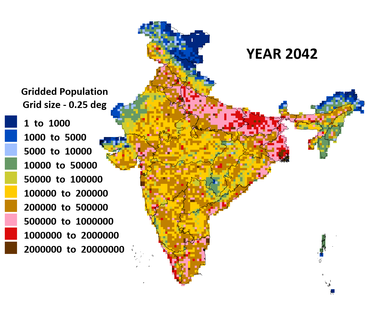 India Gridded Population for 20112050